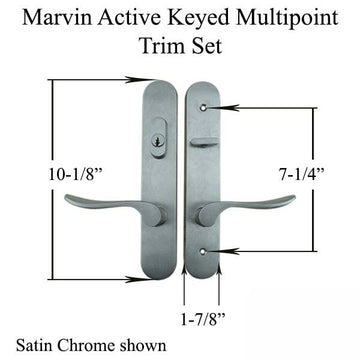 Marvin Active Keyed Handle Set Trimset with interior thumbturn - Satin Taupe